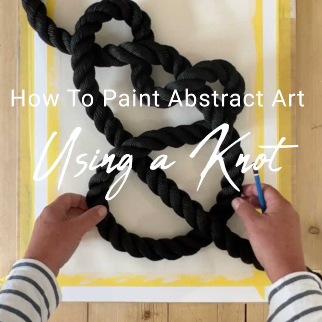 Beach House Art HOW TO PAINT ABSTRACT ART - Using a nautical knot - A Beach House Art Tutorial