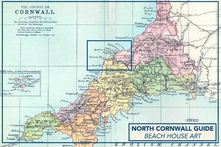 Things To Do In North Cornwall - Cornwall Map print guide
