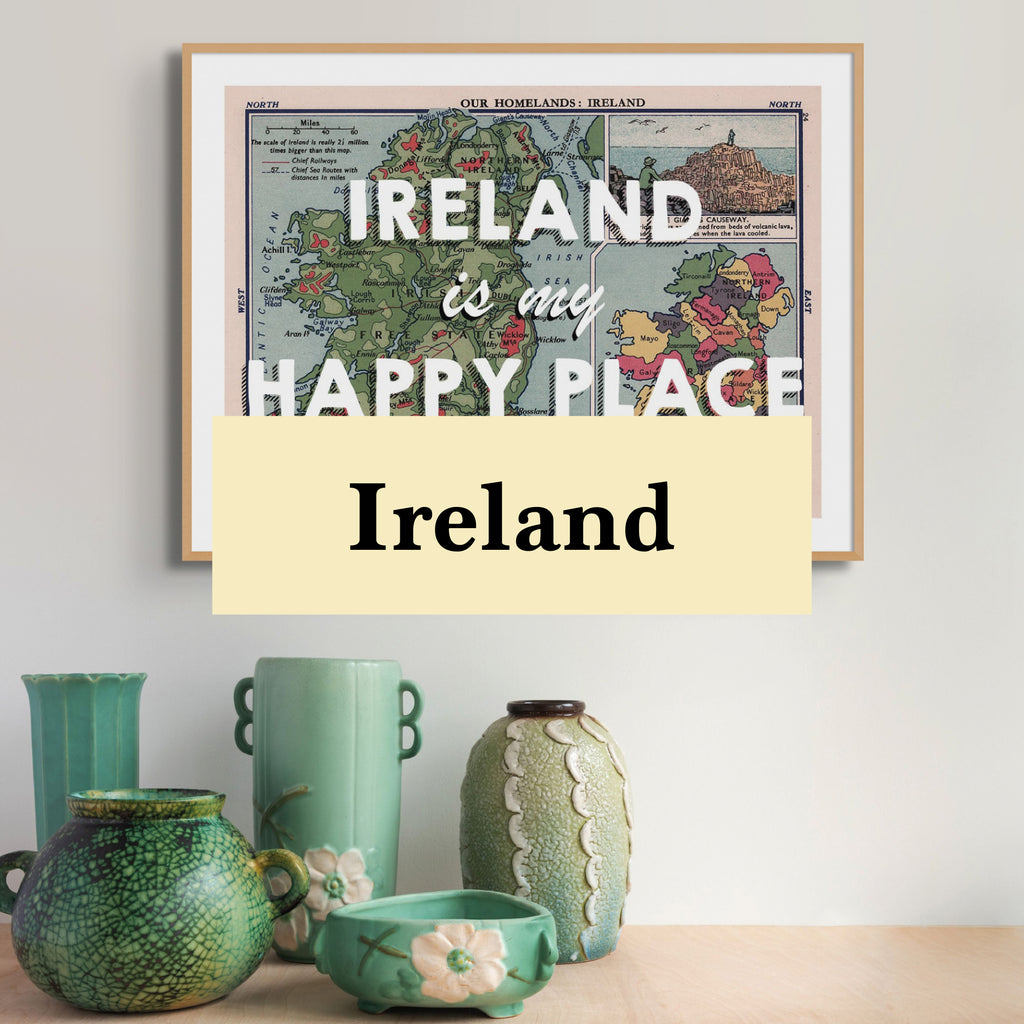 Ireland Map Prints - A collection of vintage map prints of Ireland - Wall Art