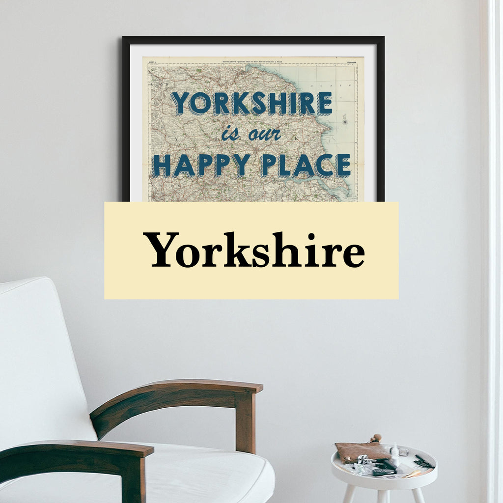 Yorkshire Vintage Maps - Yorkshire Art Prints - Beach House Art