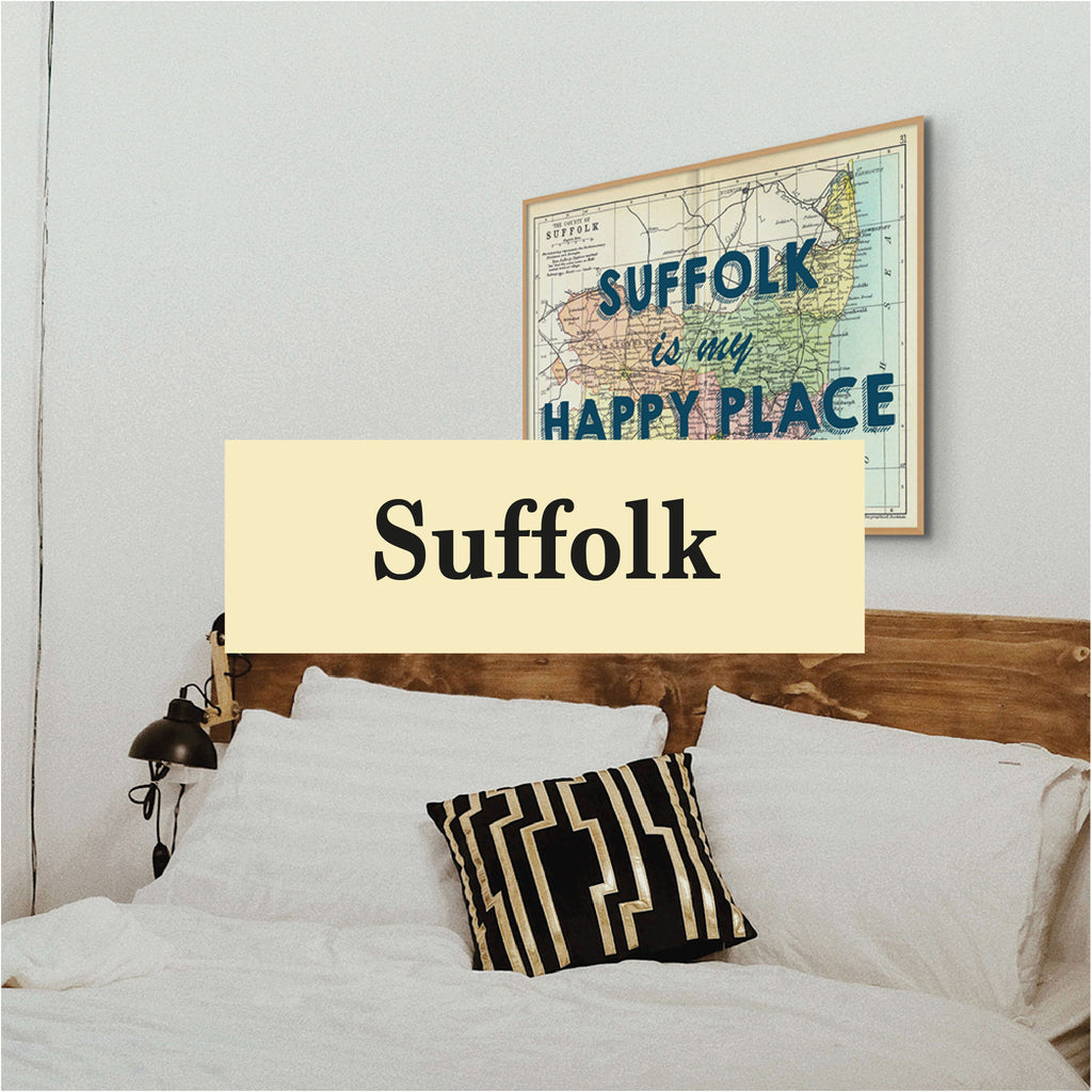 Suffolk Map Prints - A collection of vintage map prints of Suffolk - Wall Art