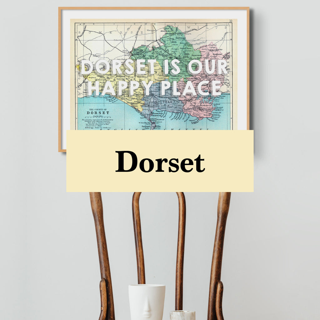 Dorset Map Prints - A collection of dorset map prints available framed or unframed - Wall Art
