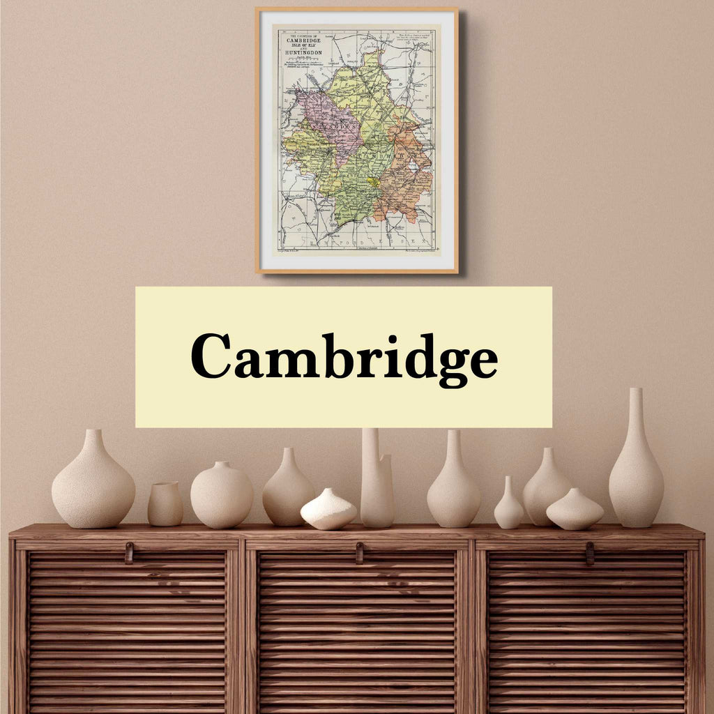 Cambridge Map Prints -  A collection of map prints of Cambridgeshire 