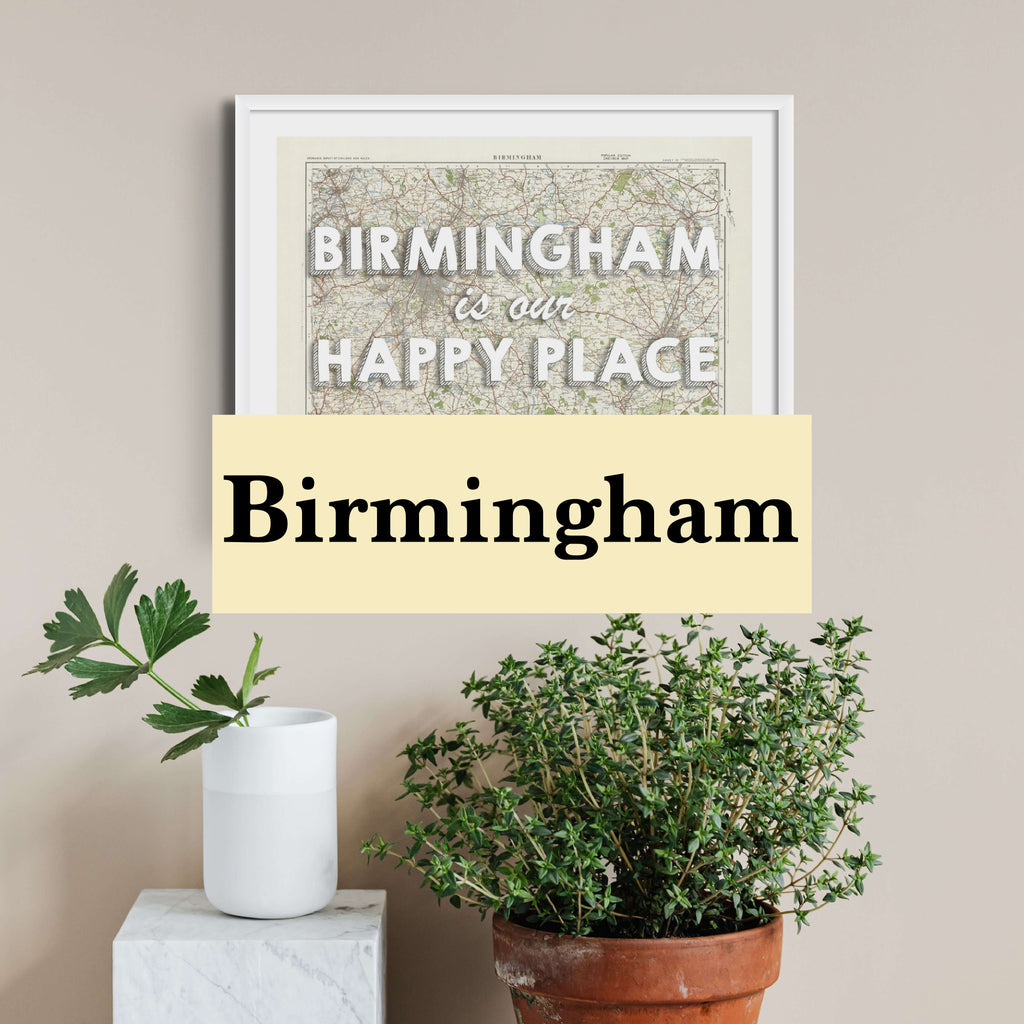 Birmingham Personalised Map Print and Custom Map