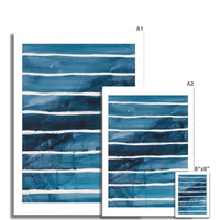 Sea Blue Wave Art 1| Abstract Lines Painting -  Unframed