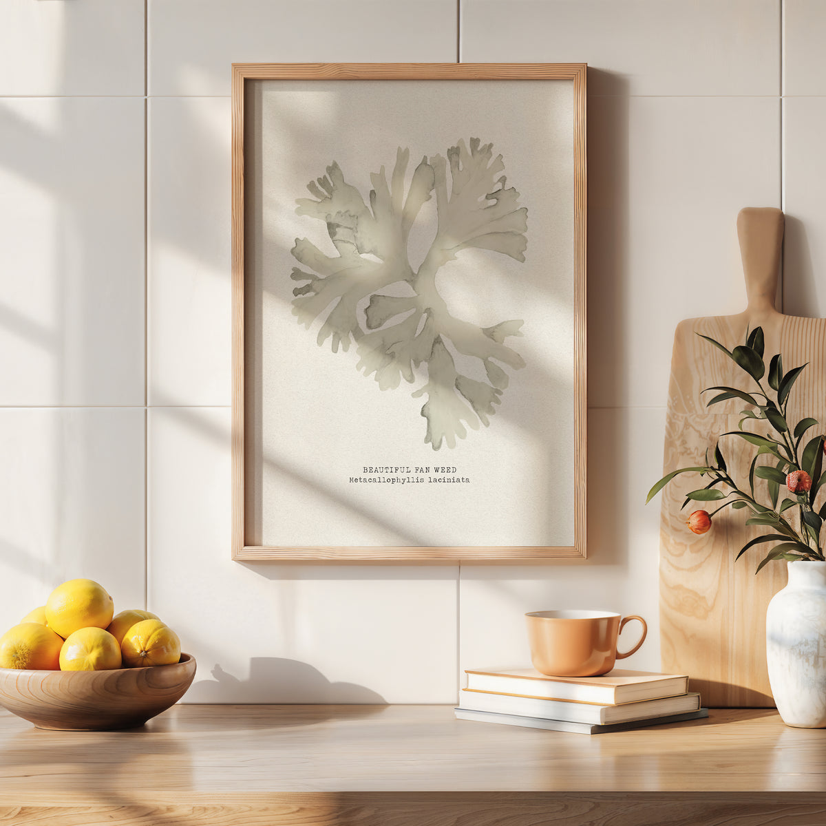 Seaweed Art Print | Fan Weed In Natural - Unframed