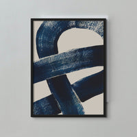 Set of Two Abstract Knot Paintings - Unframed Beach House Art - blue abstract art