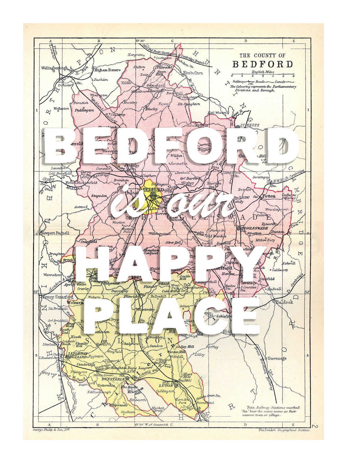 Personalised Vintage Map Print | Custom Location Gift | Favourite Place Art