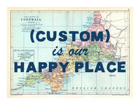 Personalised Vintage Map Print | Custom Location Gift | Favourite Place Art