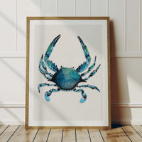 Crab Painting  | Kitchen Art | Crab Print - Unframed
