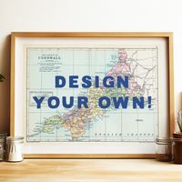 Personalised Vintage Map Print | Custom Location Gift | Favourite Place Art