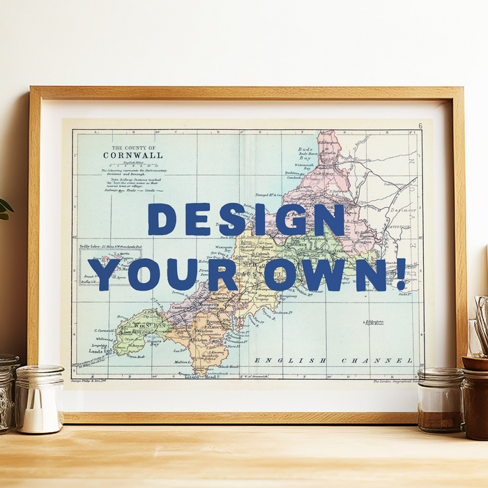 Personalised Vintage Map Print | Custom Location Gift | Favourite Place Art