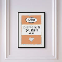 Dancing Queen Song Lyric on  Vintage Style Book Cover Print - Unframed