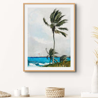 Palm Tree Painting | Vintage Watercolour Beach Wall Art Print - Unframed Art Print