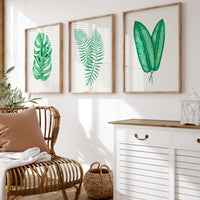 Tropical Leaf Artwork No 1 | Green Botanical Wall Art - Framed