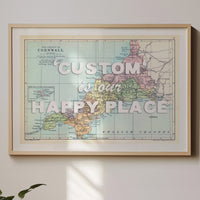 Personalised Map print - customise your own map print with typography for a celebration or anniversary