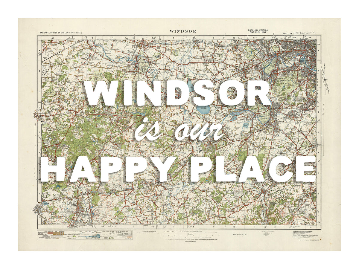 Personalised Vintage Map Print | Custom Location Gift | Favourite Place Art