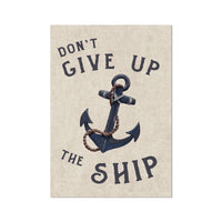 dont give up the ship anchor painting with nautical quote.