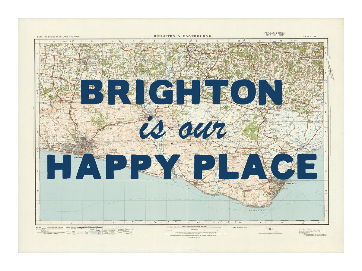 Personalised Quote on Map Print | Personalised Vintage Map Picture - Framed
