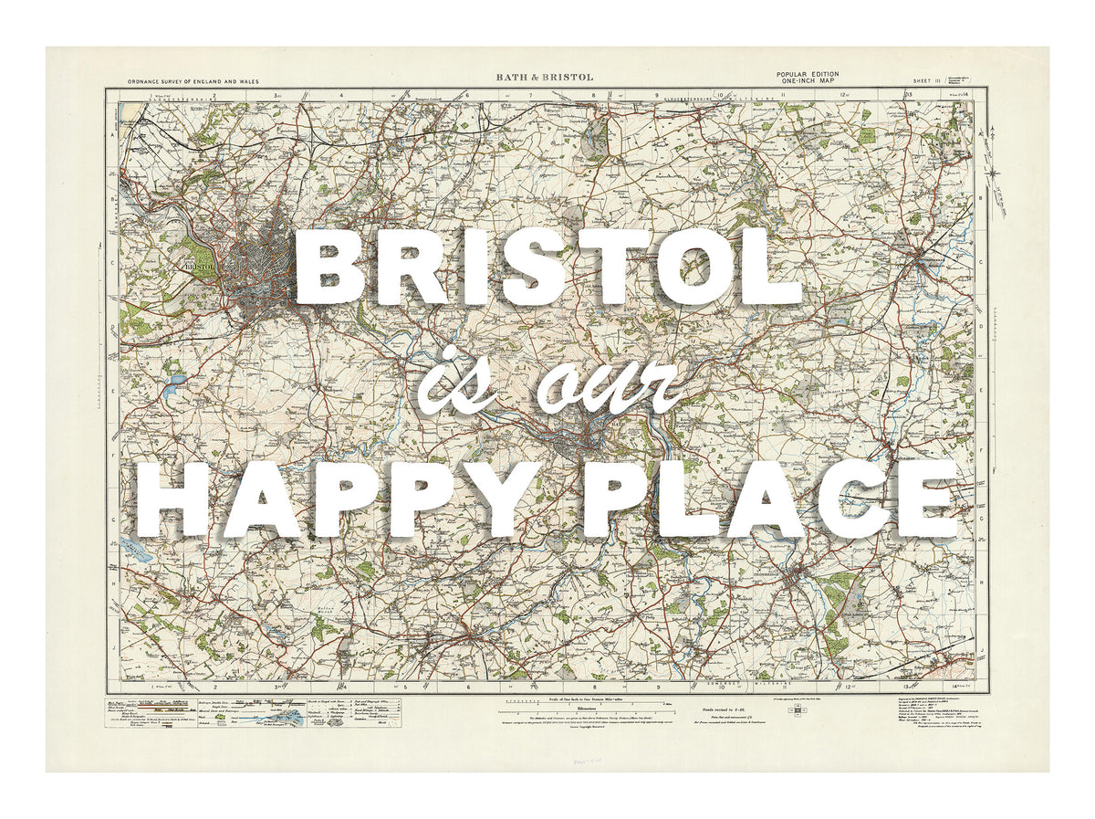 Personalised Vintage Map Print | Custom Location Gift | Favourite Place Art