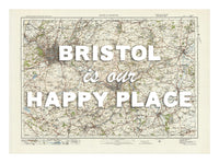 Personalised Vintage Map Print | Custom Location Gift | Favourite Place Art