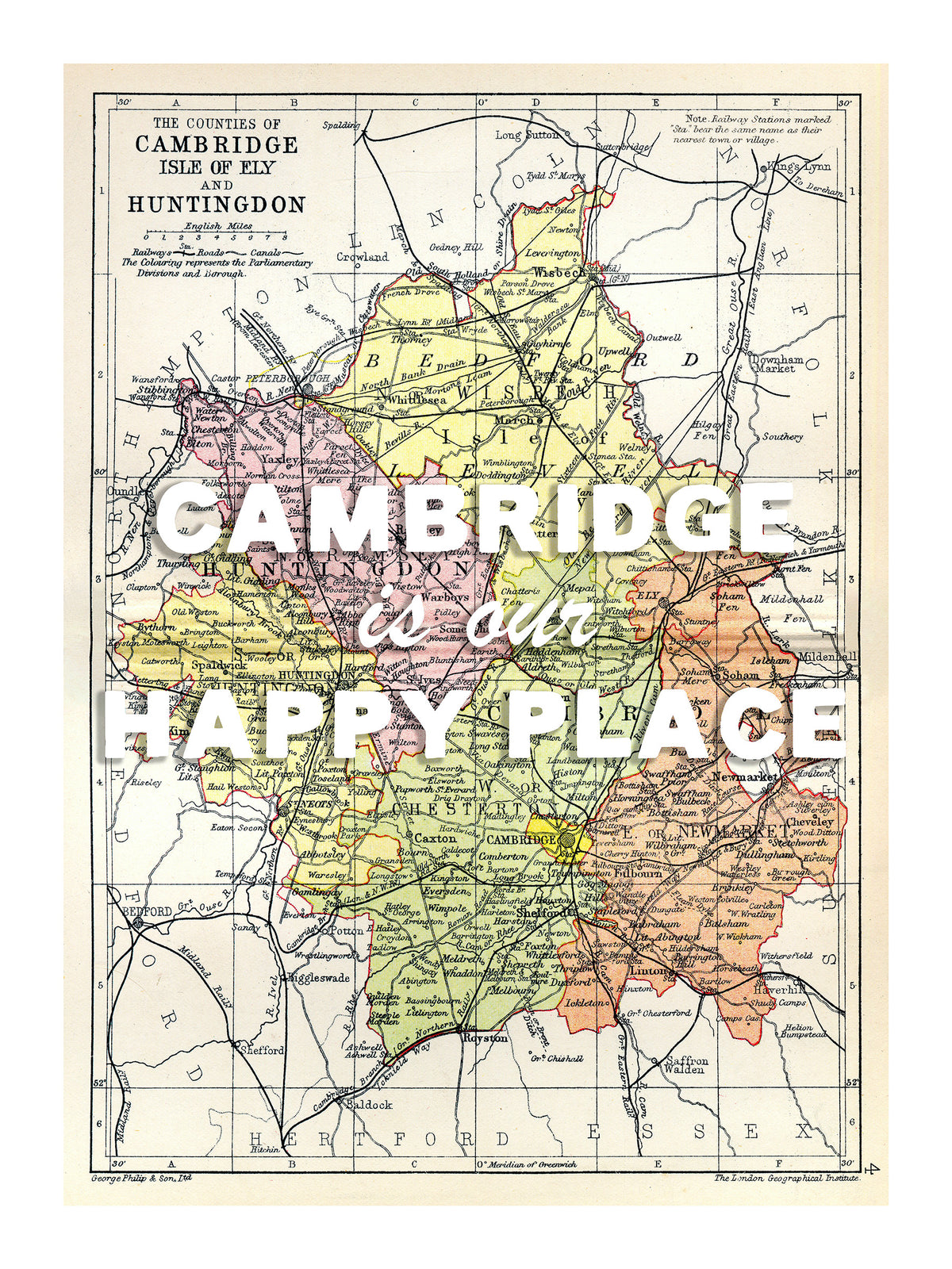 Personalised Vintage Map Print | Custom Location Gift | Favourite Place Art