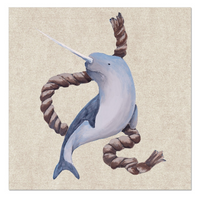 Narwhale & Rope | Nautical Art Print - Unframed