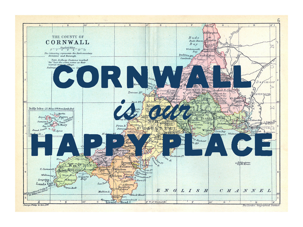 Personalised Quote on Map Print | Personalised Vintage Map Picture - Framed