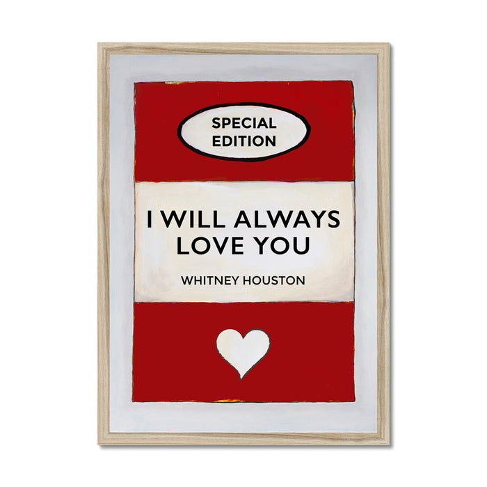 I Will Always Love You | Red | Book Cover Art Print - Framed