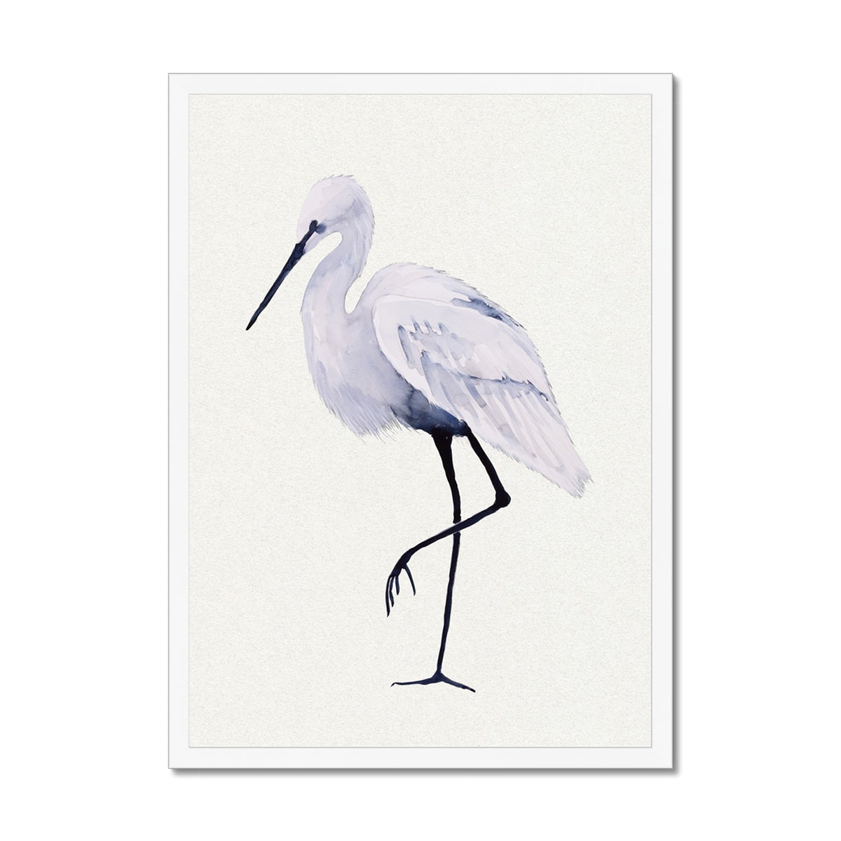 Art print of a stylized bird with a minimalistic design on a white background