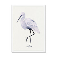 Art print of a stylized bird with a minimalistic design on a white background