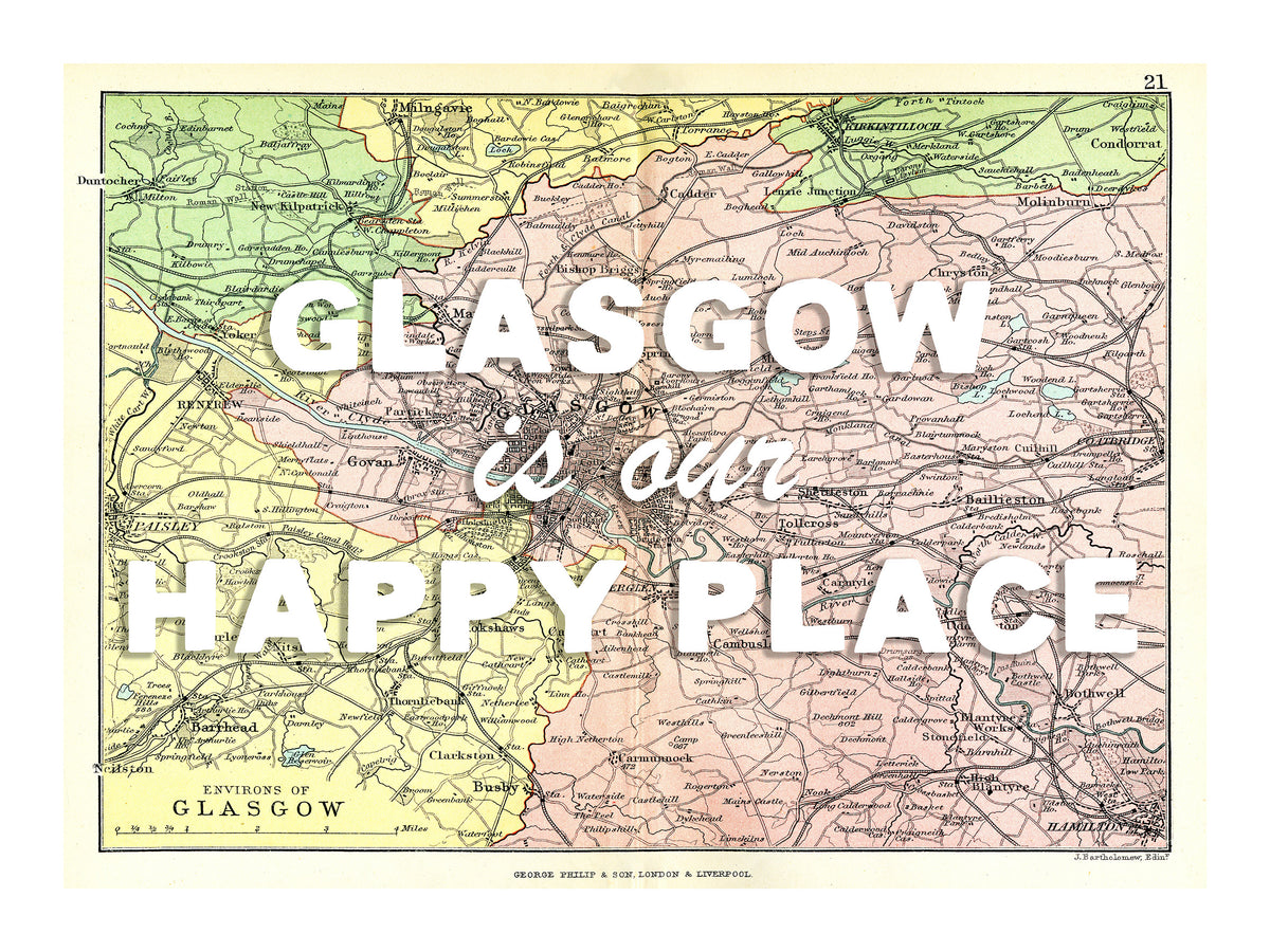Personalised Vintage Map Print | Custom Location Gift | Favourite Place Art