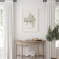 green sea oak painting on wall in living room - seaweed painting