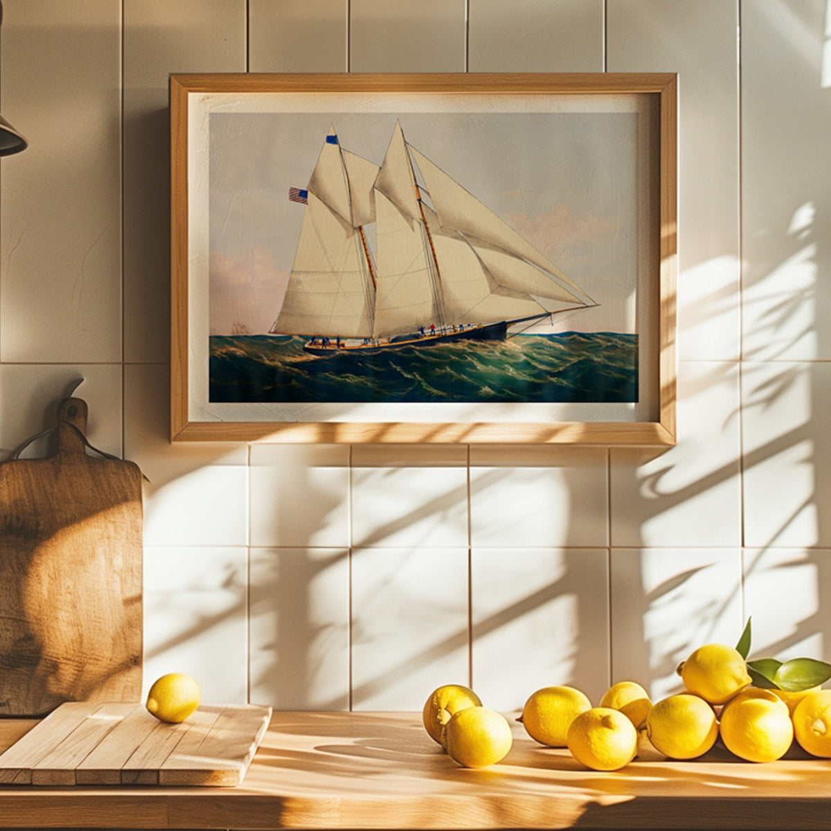 Vintage Ship Print | Henrietta Sailing Yacht Art Print - Unframed