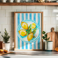 lemon painting in kitchen - colourful kitchen painting