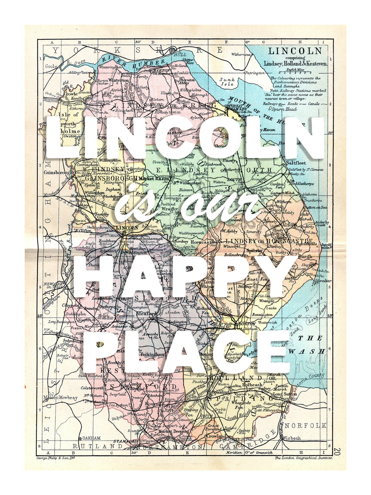 Personalised Vintage Map Print | Custom Location Gift | Favourite Place Art