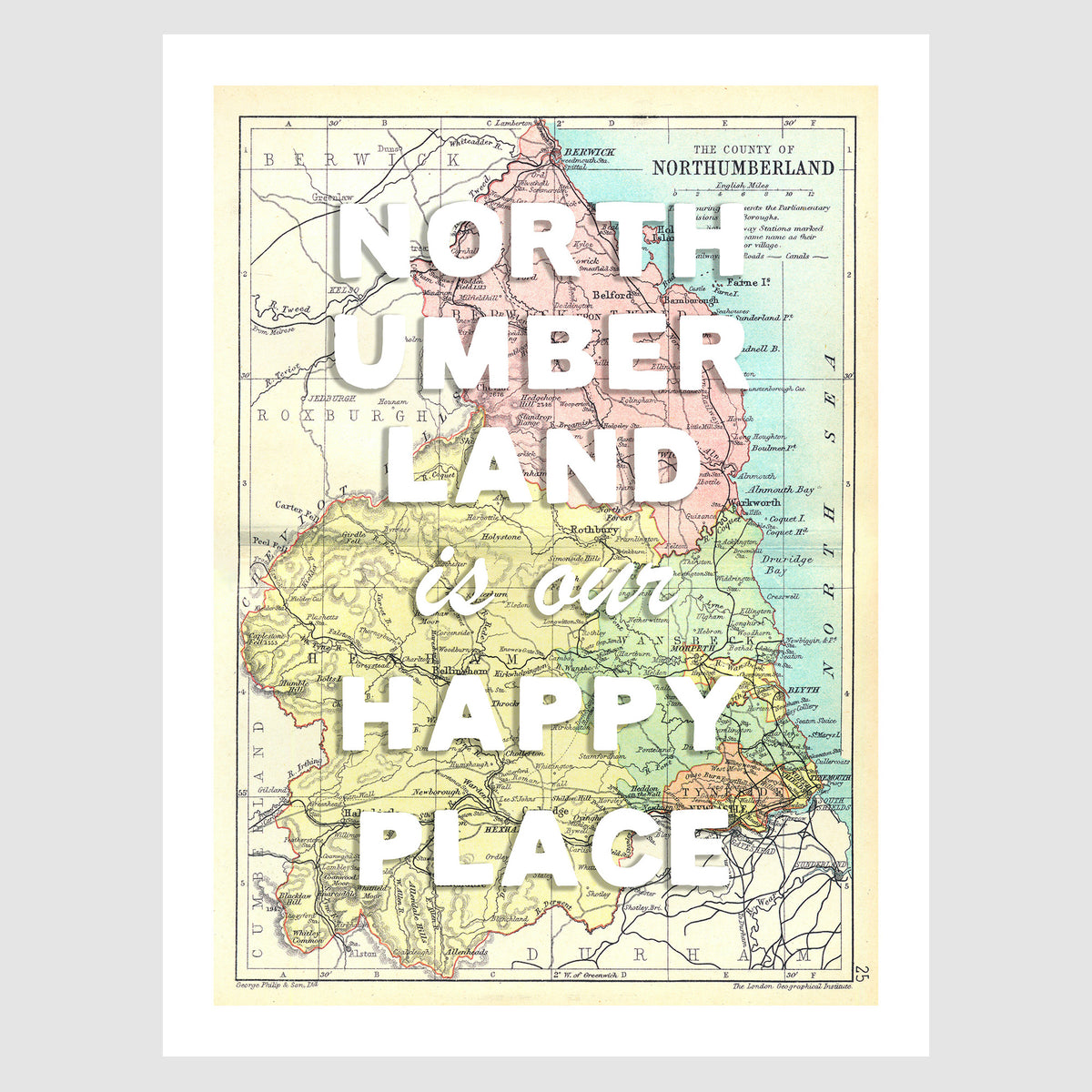 Personalised Vintage Map Print | Custom Location Gift | Favourite Place Art