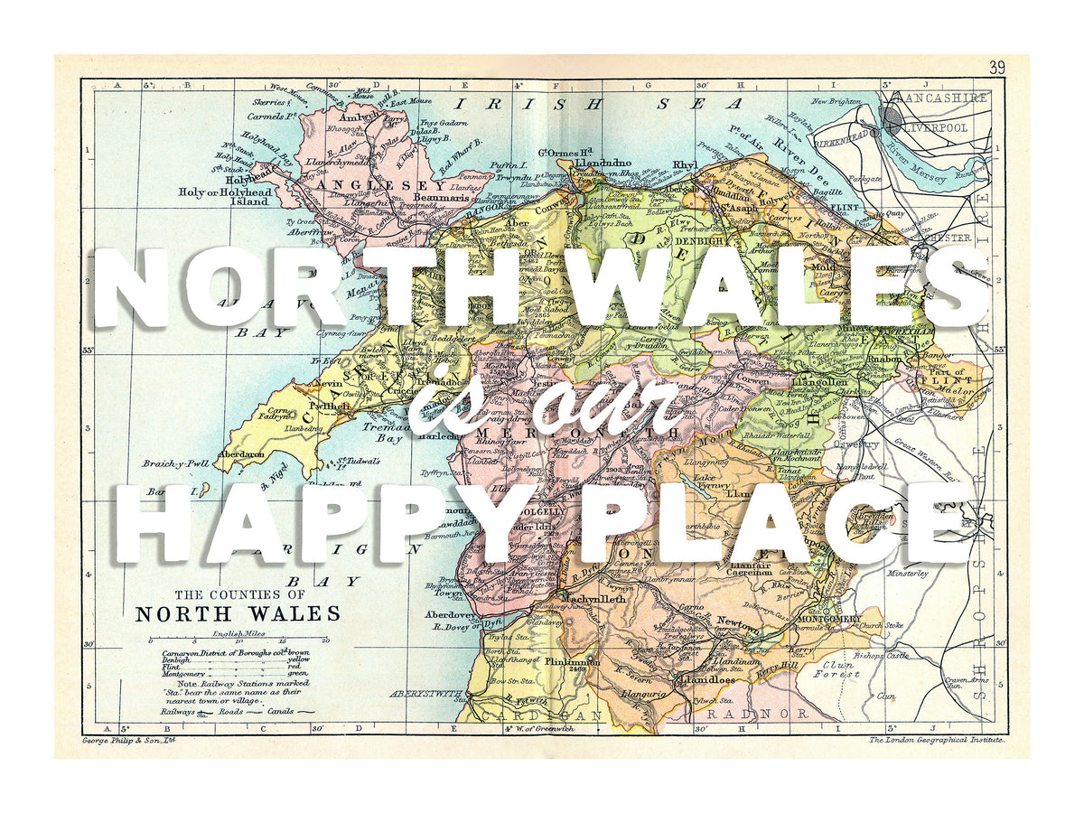 Personalised Vintage Map Print | Custom Location Gift | Favourite Place Art