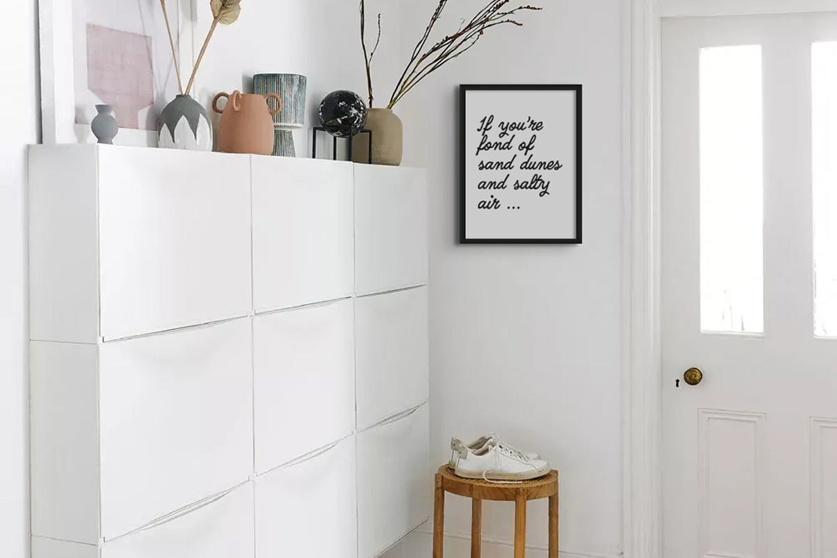 Song lyric print in hallway - hallway artwork