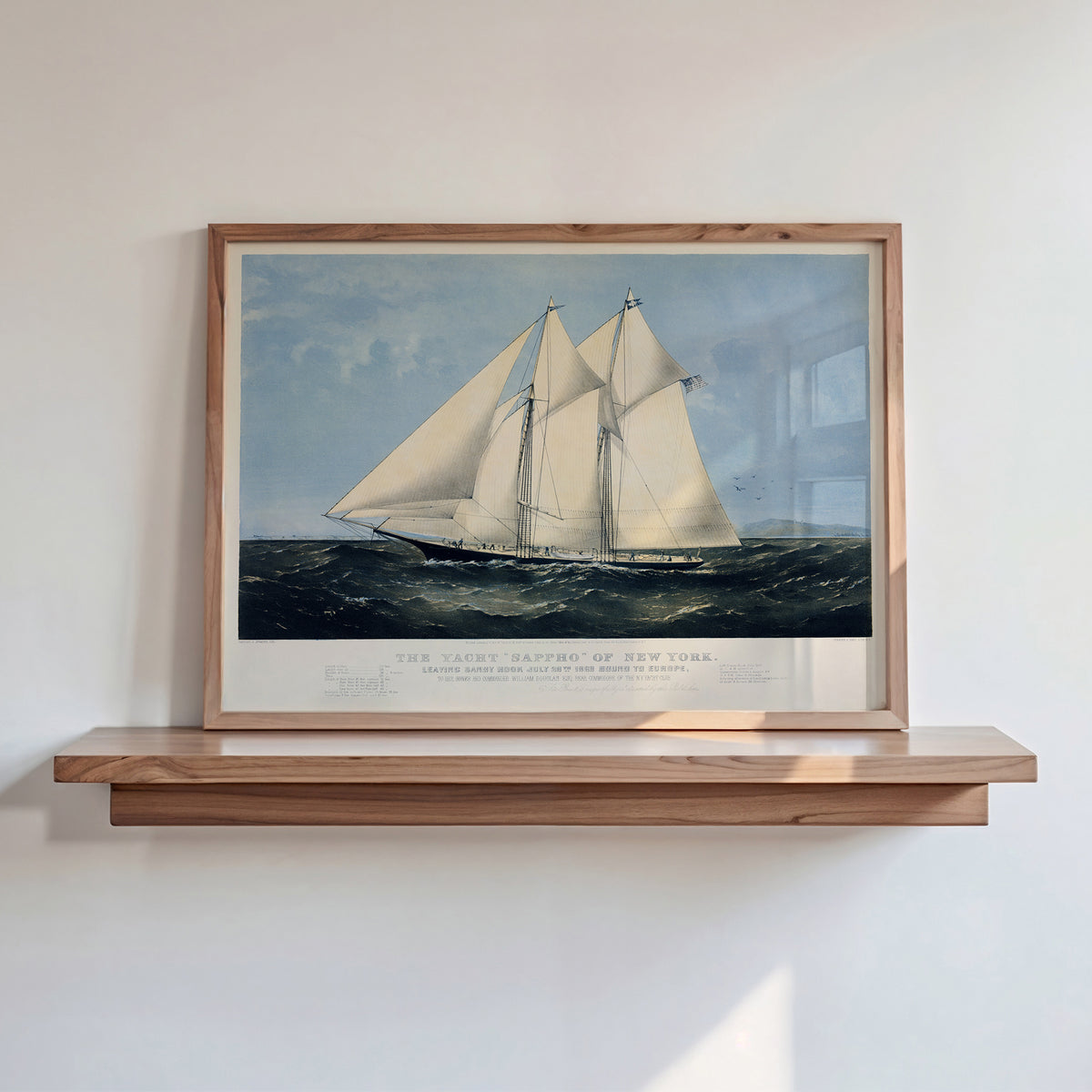 Vintage Ship Print | Sappho Sailing Yacht Art Print - Unframed