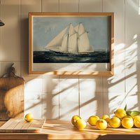 Vintage Ship Print | Sappho Sailing Yacht Art Print - Unframed