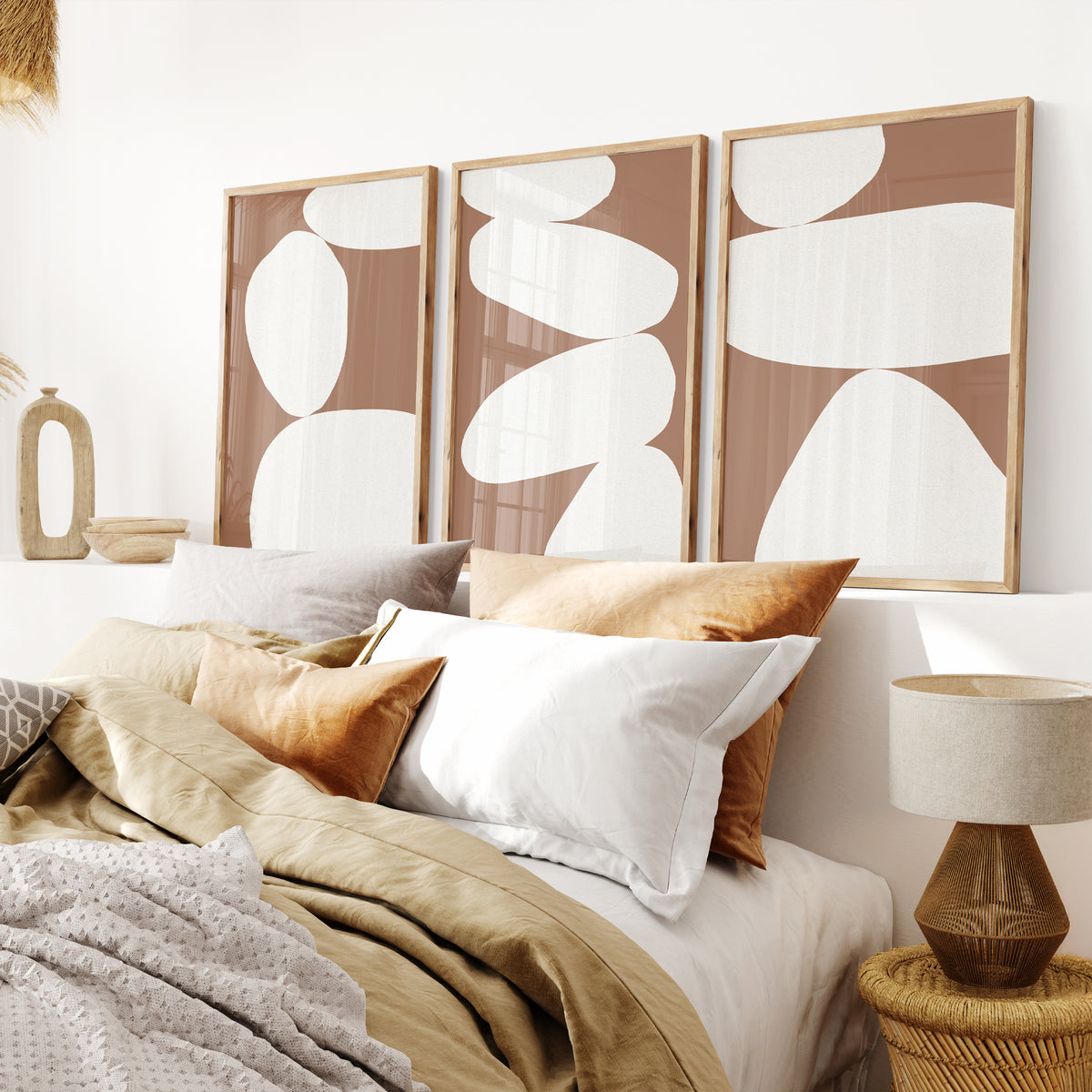 Set of Three mocha Balancing Stones - Unframed