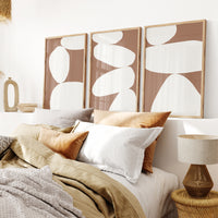 Set of Three mocha Balancing Stones - Unframed