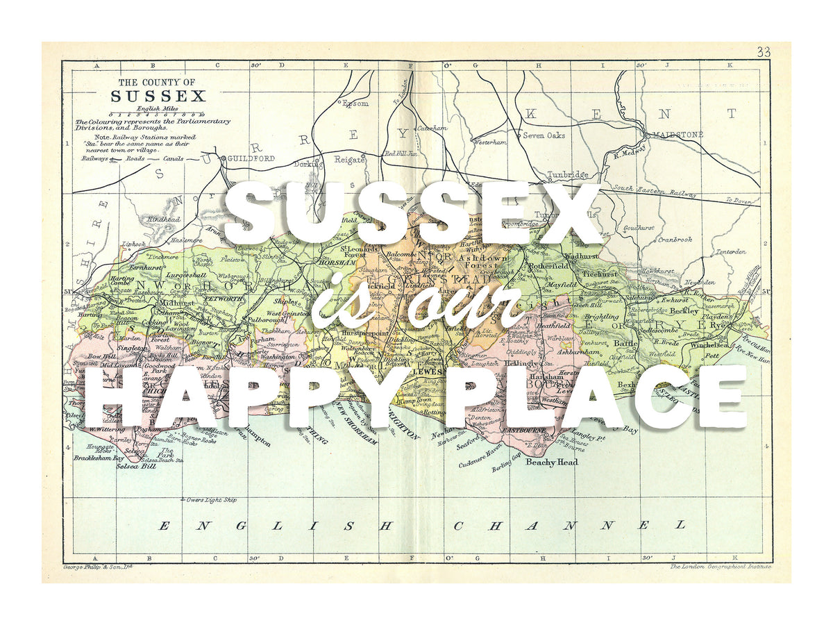 Personalised Quote on Map Print | Personalised Vintage Map Picture - Framed
