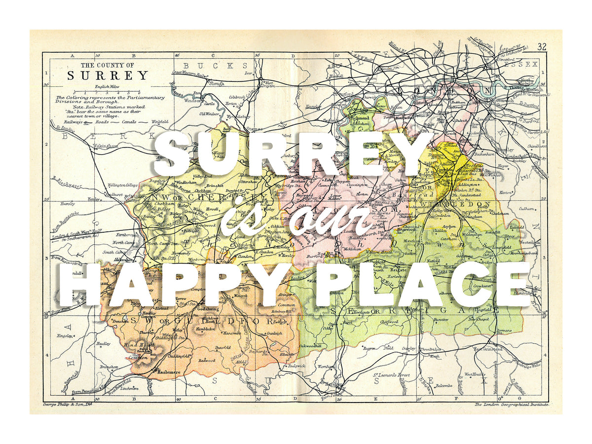 Personalised Vintage Map Print | Custom Location Gift | Favourite Place Art
