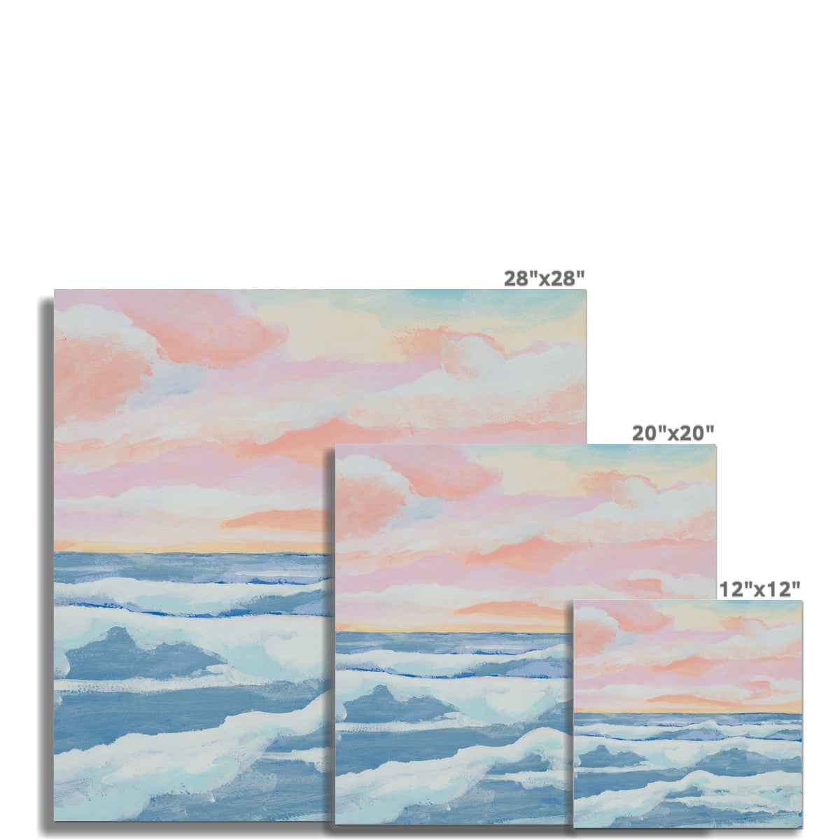 Sunrise Sea Painting| Seascape Painting - Unframed Wall Art