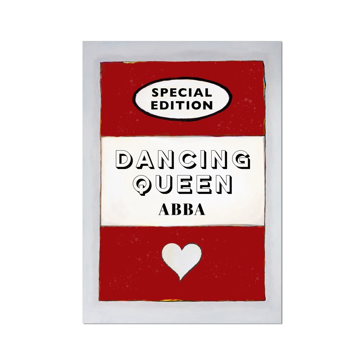 Dancing Queen (Red) Quote on Vintage Style Book Cover Print - Unframed
