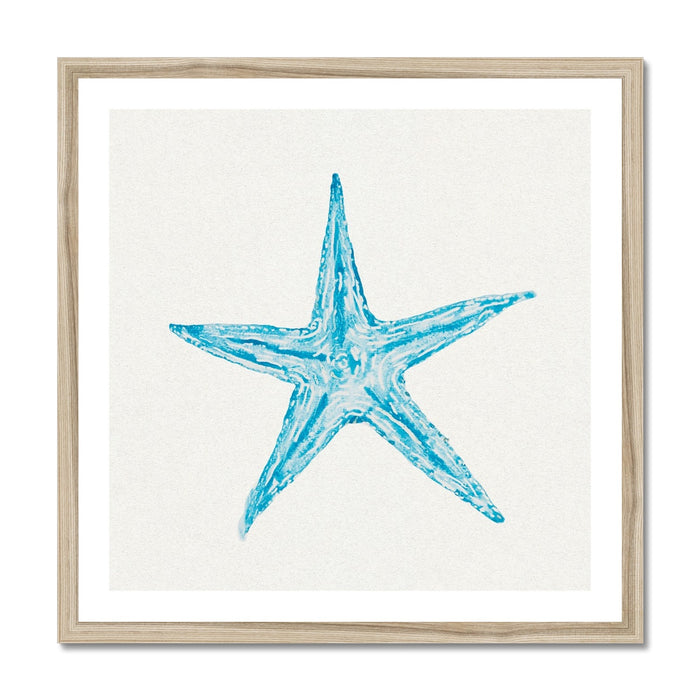 Aqua Watercolour Starfish Painting | Starfish Print Wall Art - Framed Art Print