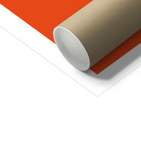 Prawn Print | Shellfish Kitchen Wall Art | Prawn Painting on Orange Background - Unframed