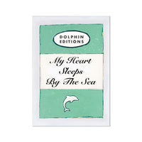 My Heart Sleeps (Jade) Quote on  Vintage Style Book Cover Print  - Unframed